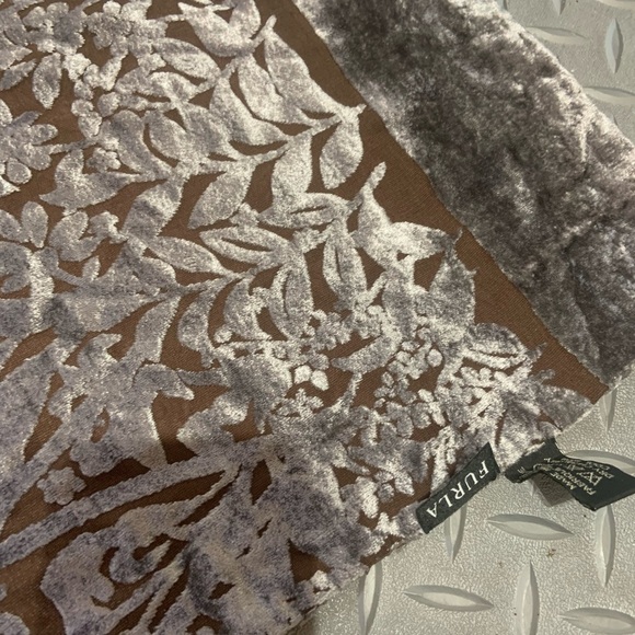 Vintage 90s furla scarf designer luxury velvet designer boho spring floral - Picture 2 of 2